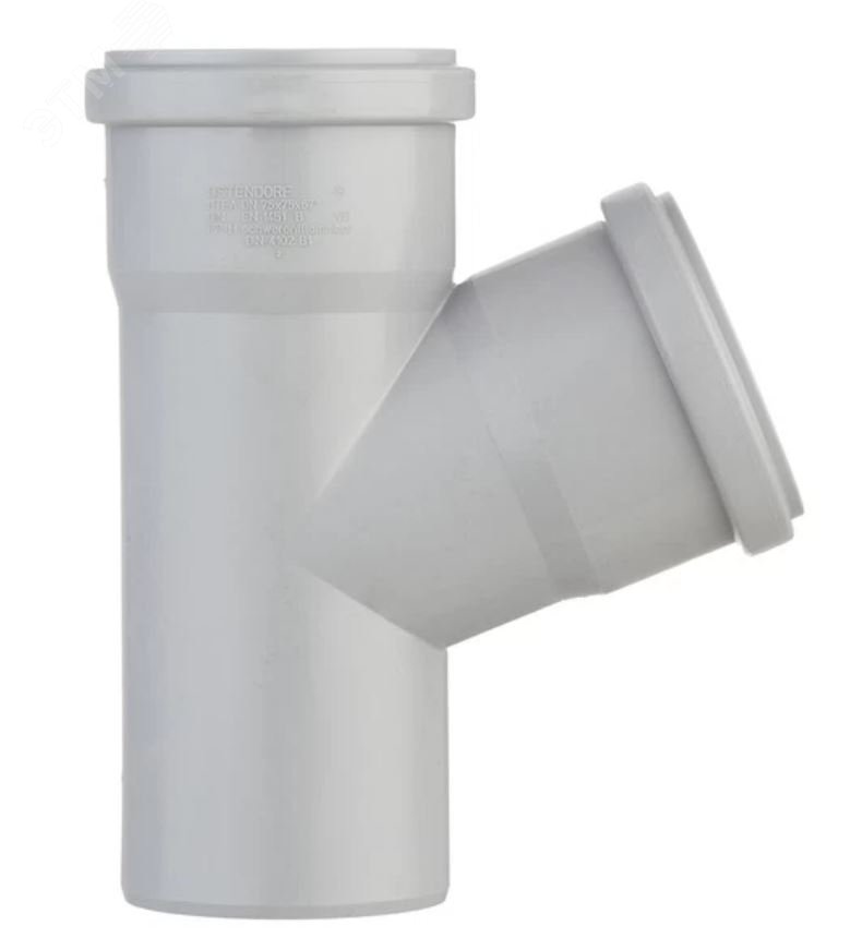 Изображение товара Канализационный тройник 75 мм 67 град для внутренней канализации Ostendorf