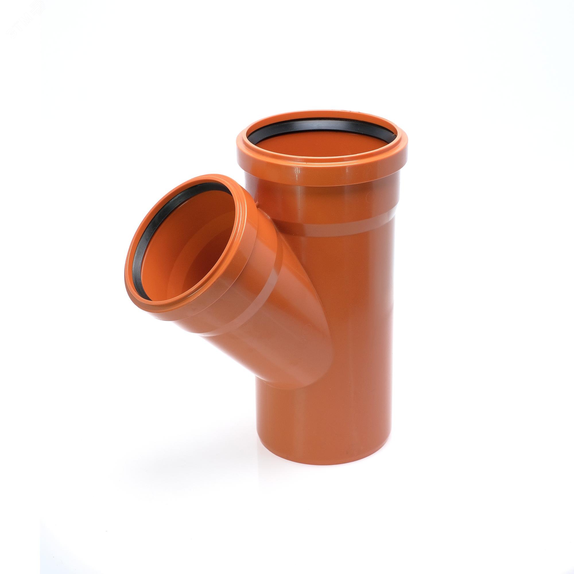 Изображение товара Тройник 125х110 45 град. для наружной канализации PVC-Oранжевый