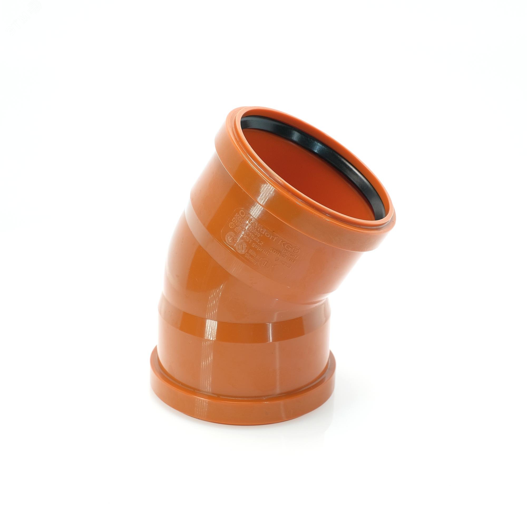 Изображение товара Отвод 110 30 град. двухраструбный для наружной канализации из PVC-U Германия