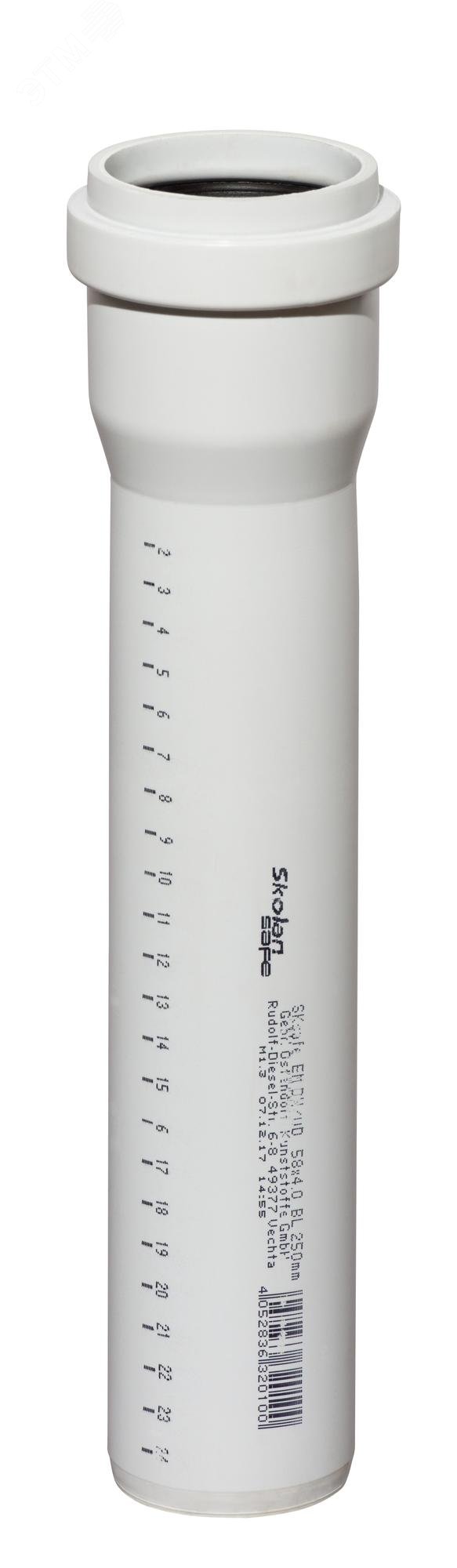 Изображение товара Труба канализационная 50x250 мм SKEM однораструбная, бесшумная (шт)