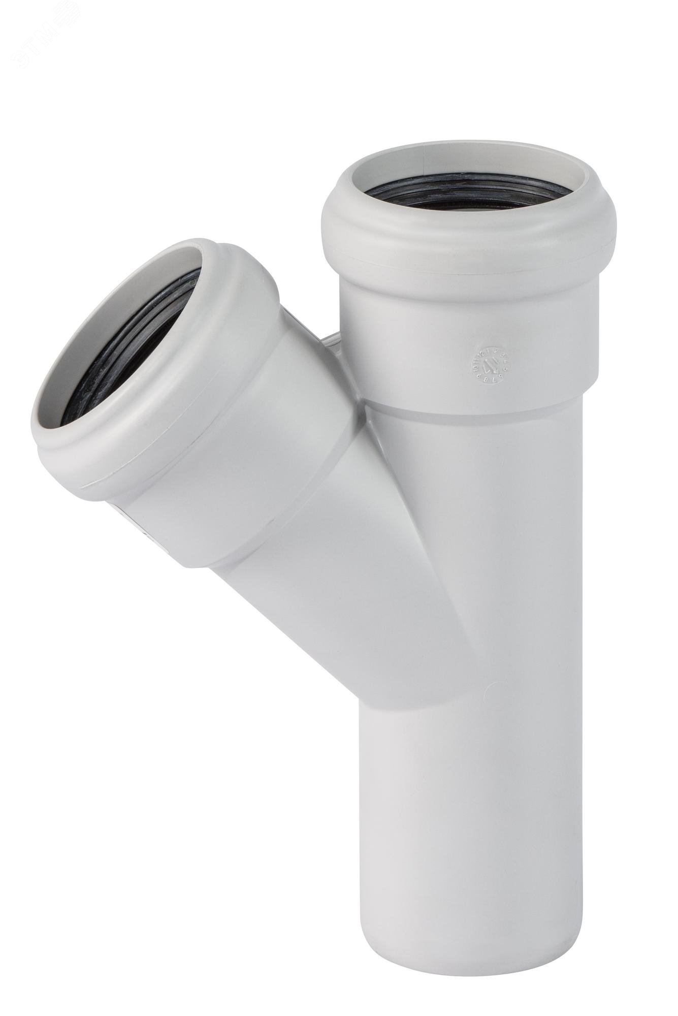 Изображение товара Тройник 50 45 град для бесшумной канализации Skolan Safe из полипропилена Германия
