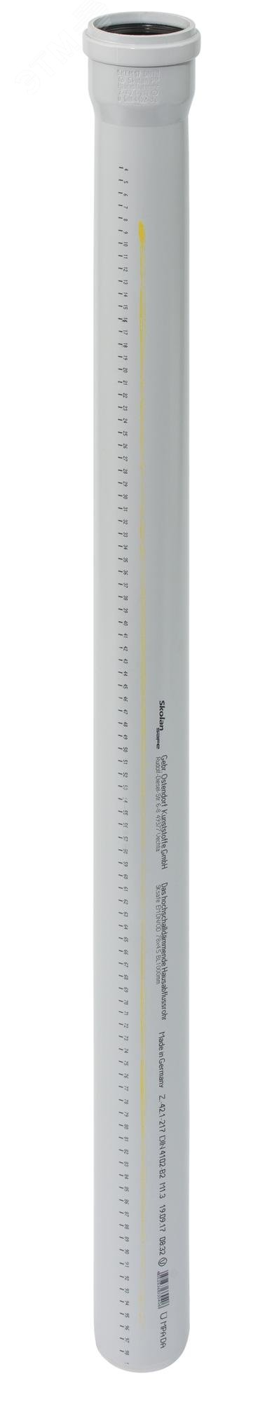 Изображение товара Канализационная труба SKEM 70x1000 мм однораструбная бесшумная для высотных зданий