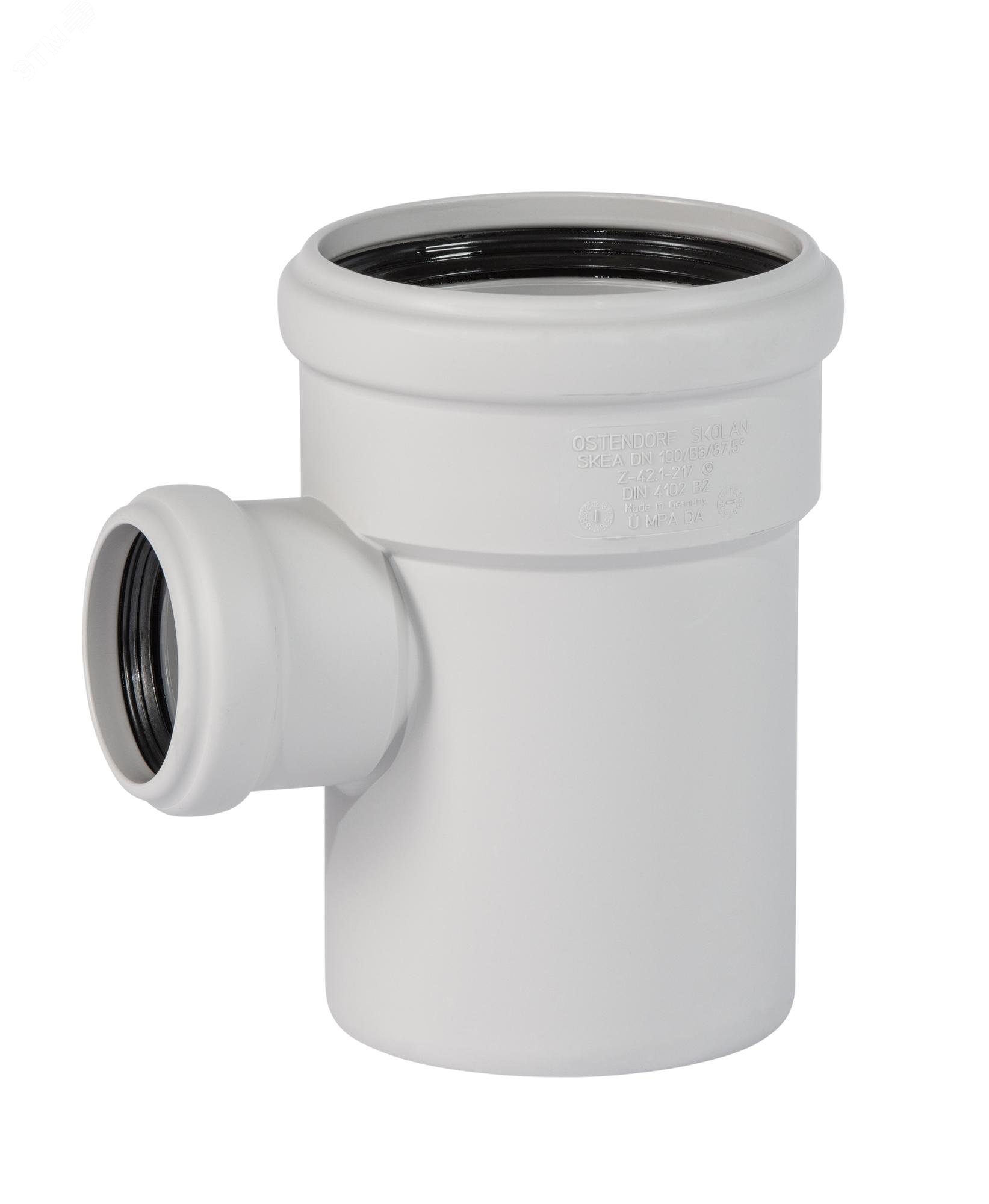 Изображение товара Тройник 110х50 87 град для бесшумной канализации Ostendorf