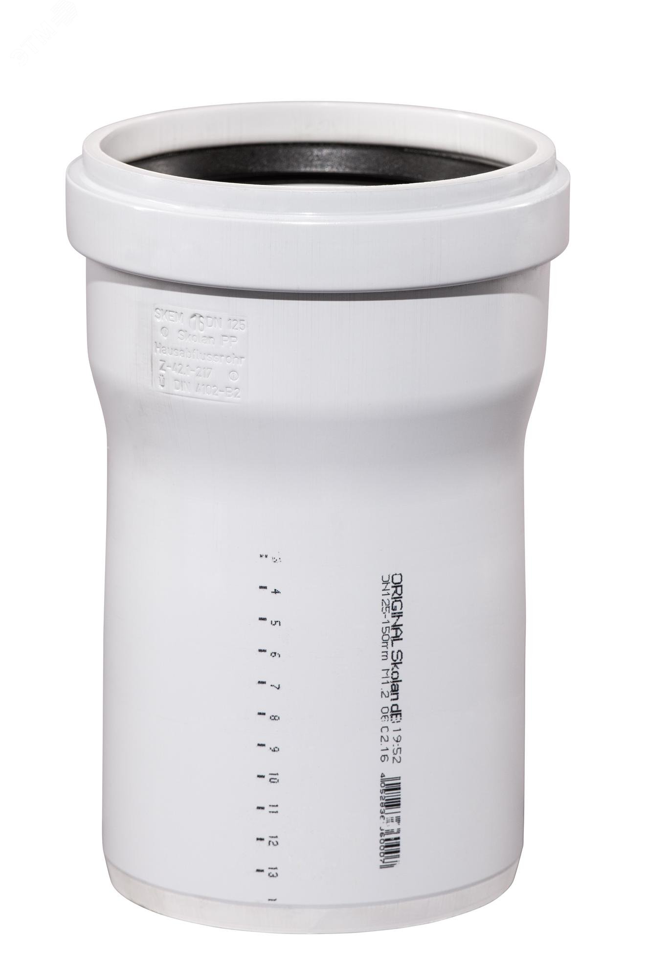 Изображение товара Канализационная труба SKEM 125x150 мм бесшумная однораструбная для стройки