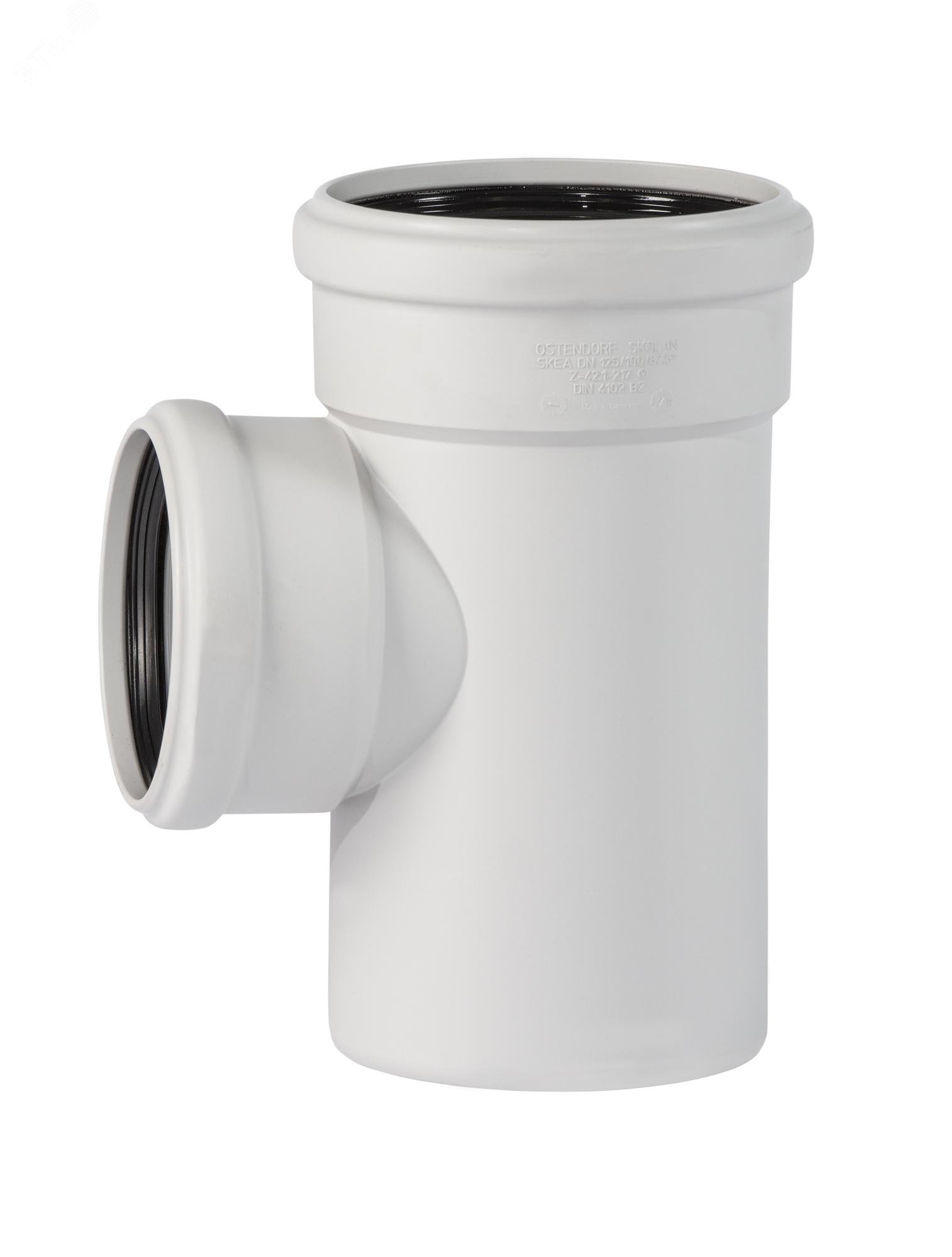 Изображение товара Тройник 125х110 87 град для бесшумной канализации OSTENDORF Skolan Safe