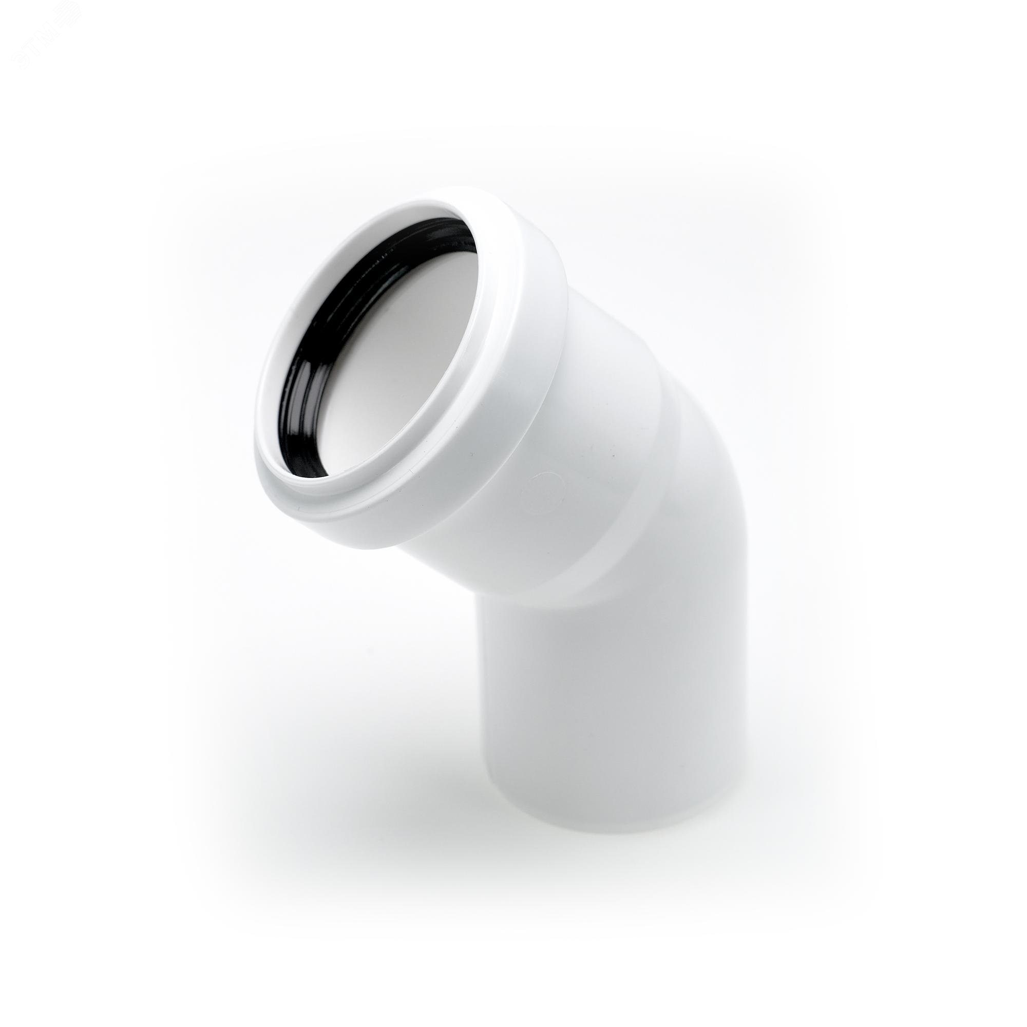 Изображение товара Отвод 50 45 град, для внутренней канализации, белый (шт)