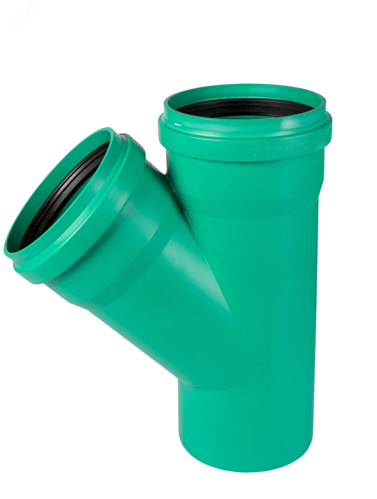 Изображение товара Тройник 250 мм 45 градусов для ливневой канализации из полипропилена