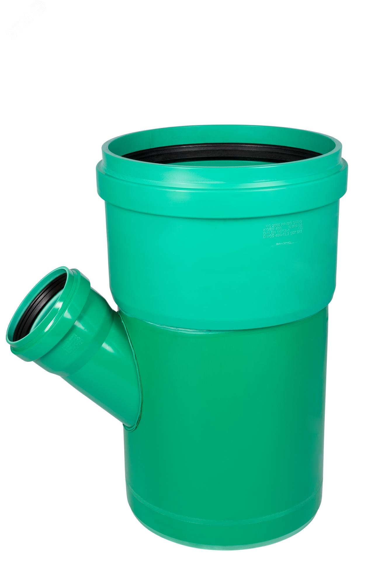 Изображение товара Тройник 400х160 45 град. для канализации из полипропилена KG2000 Ostendorf