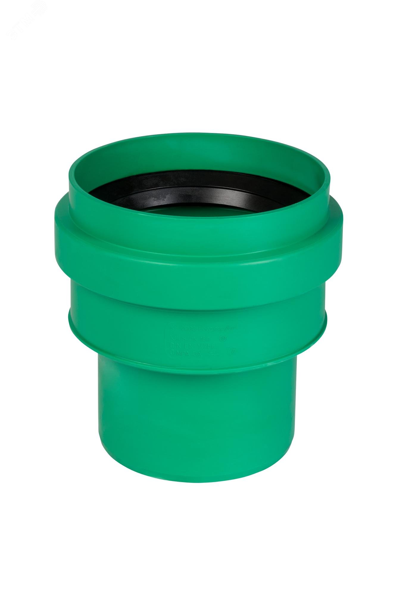 Изображение товара Переход 160 мм ПП на гладкий конец бетонной трубы с уплотнением