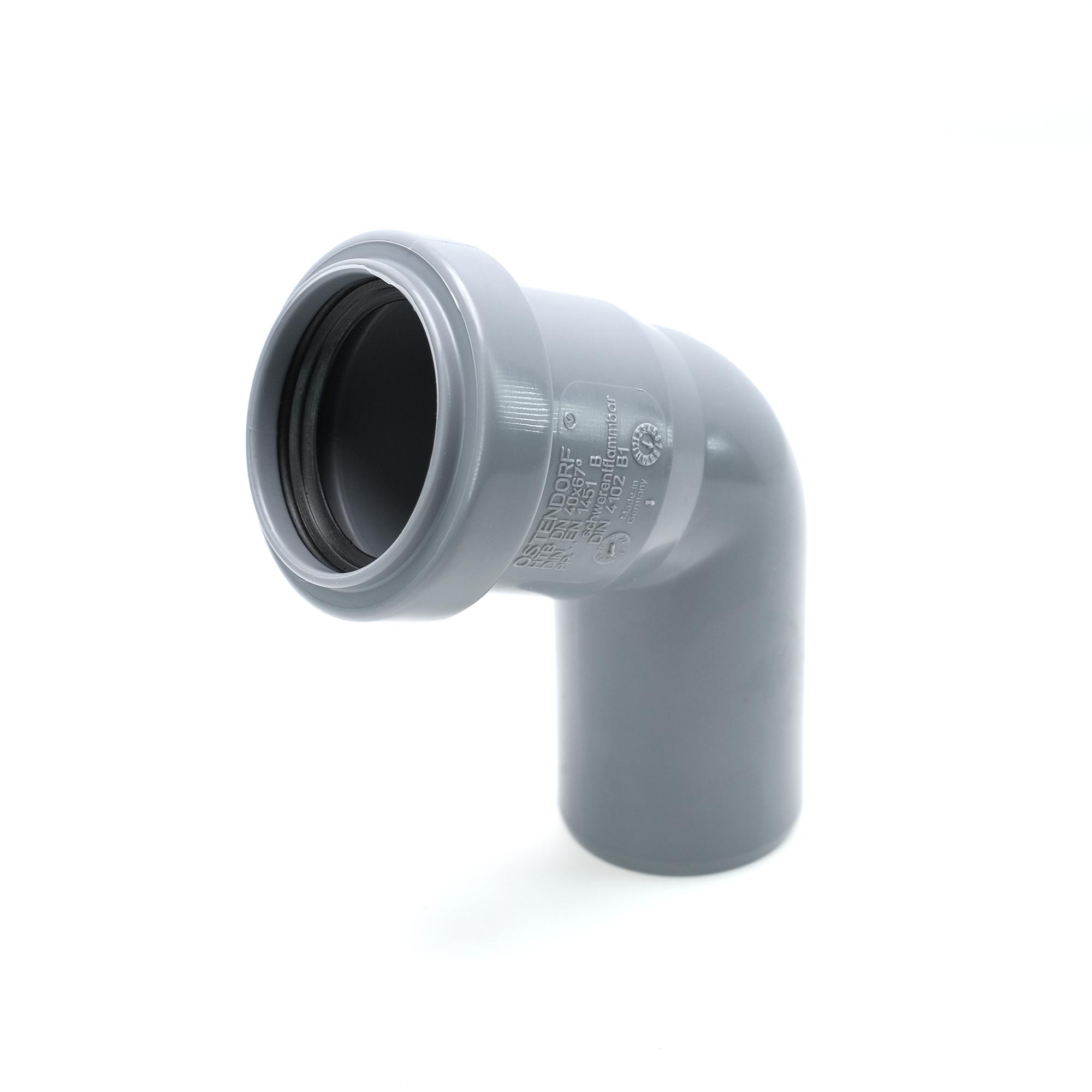 Отвод 40 67 град, для внутренней канализации, серый