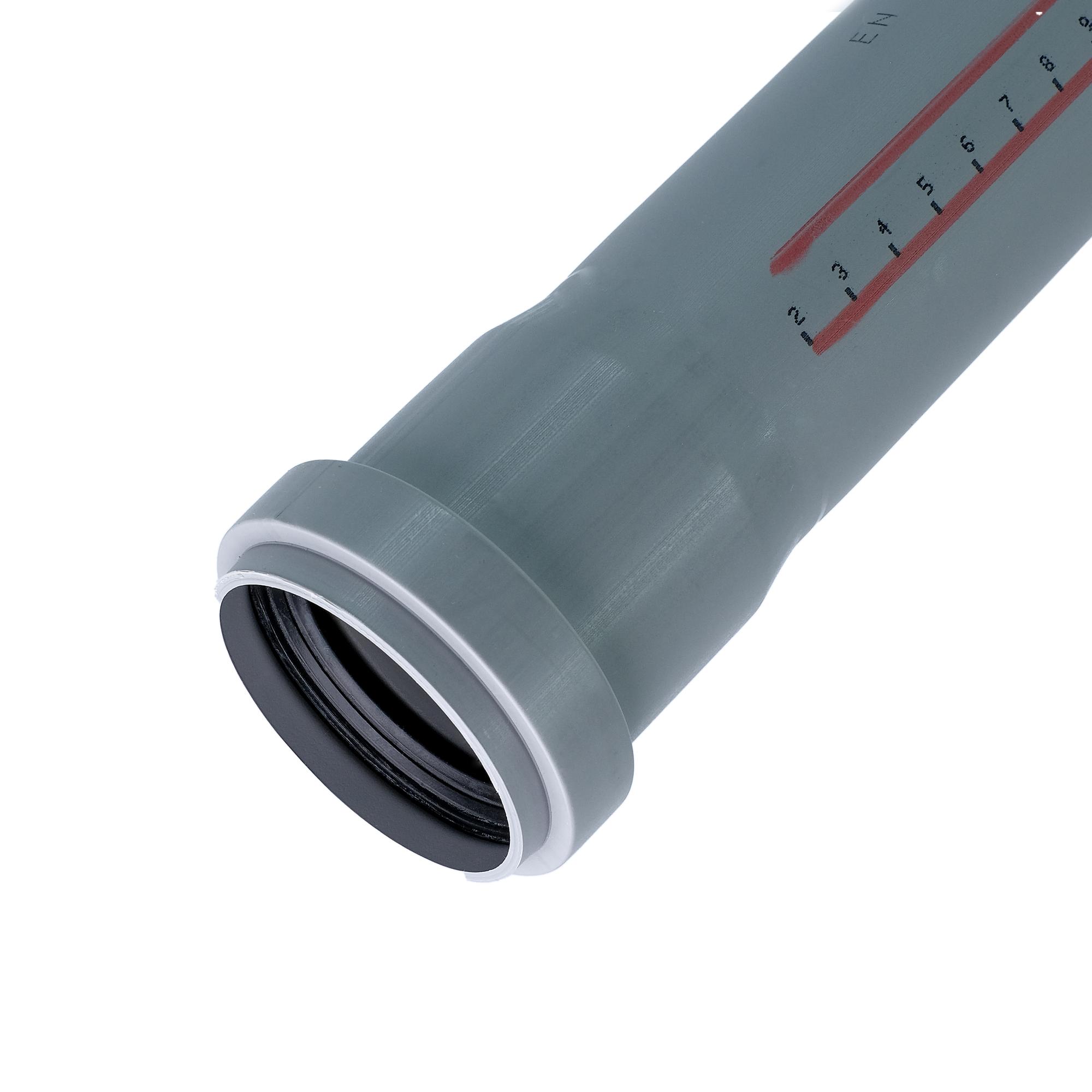 Труба канализационная 50x150 мм НТЕМ однораструбная, серая
