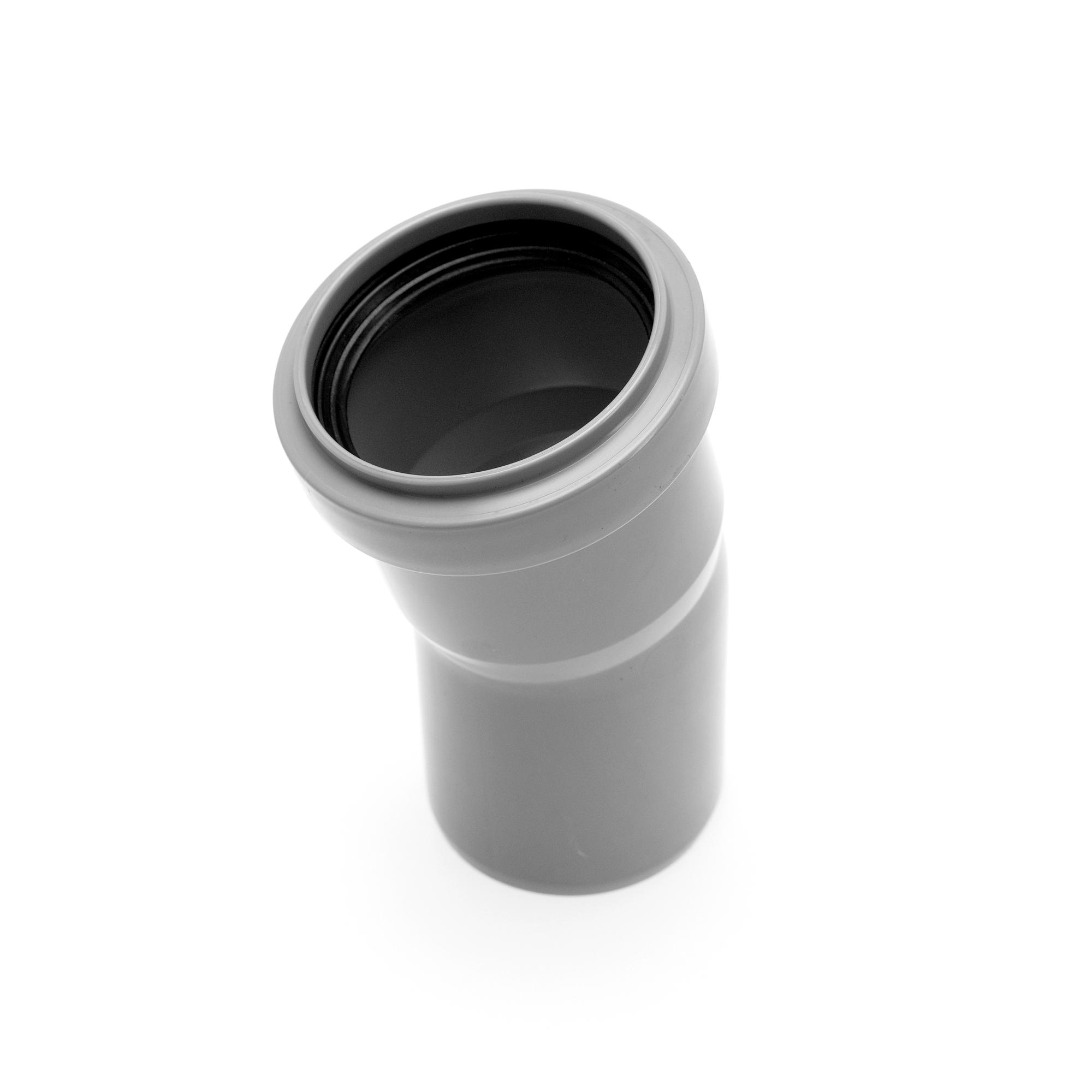 Отвод 50 15 град, для внутренней канализации, серый