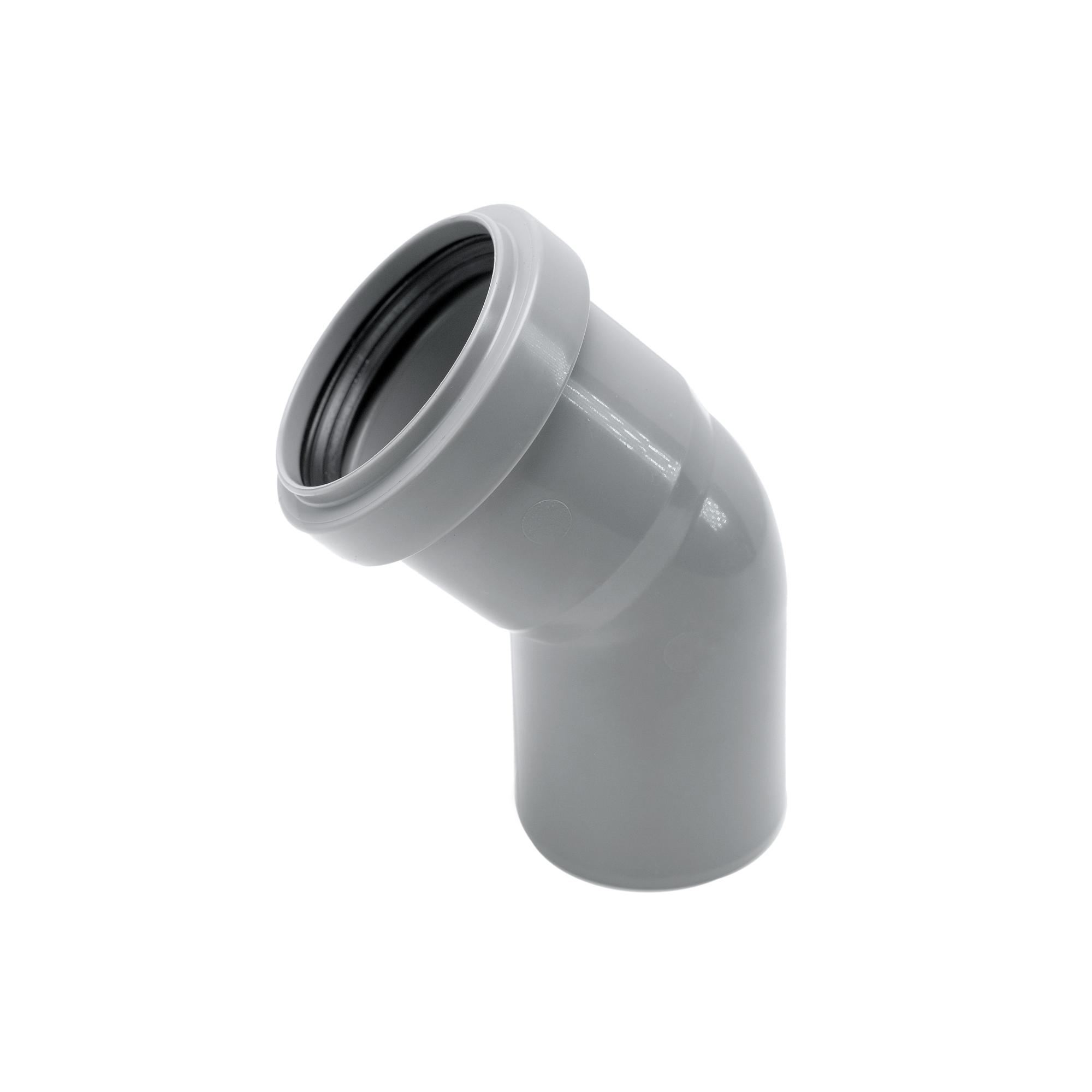 Отвод 50 45 град, для внутренней канализации, серый