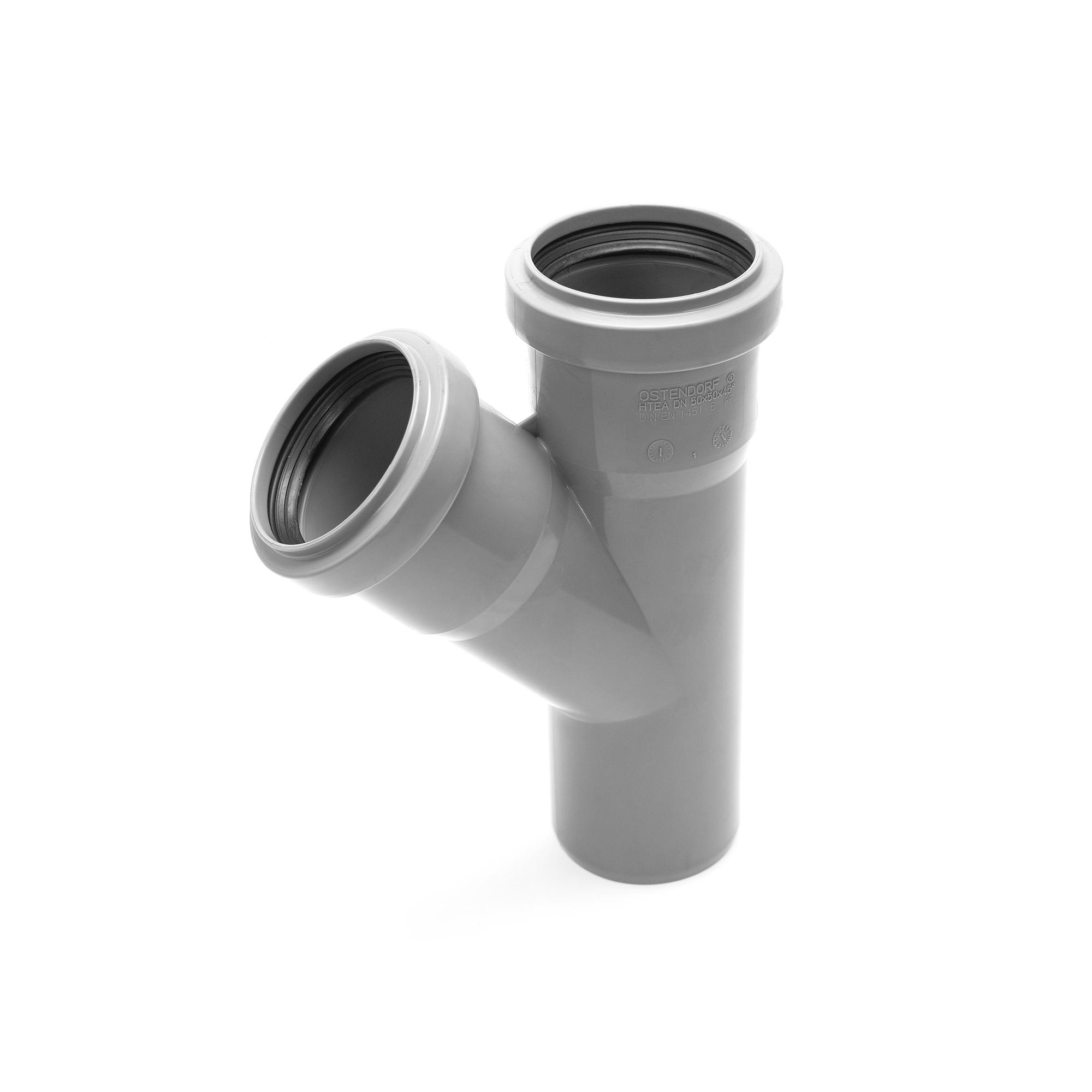 Тройник 50 45 град, канализационный