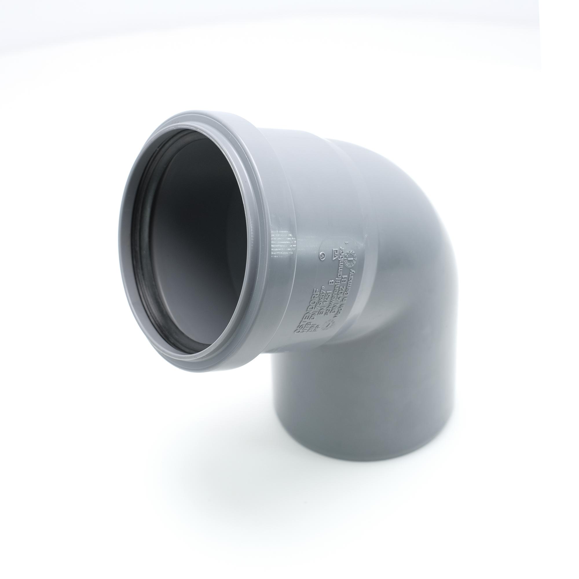 Отвод 75 67 град, для внутренней канализации, серый
