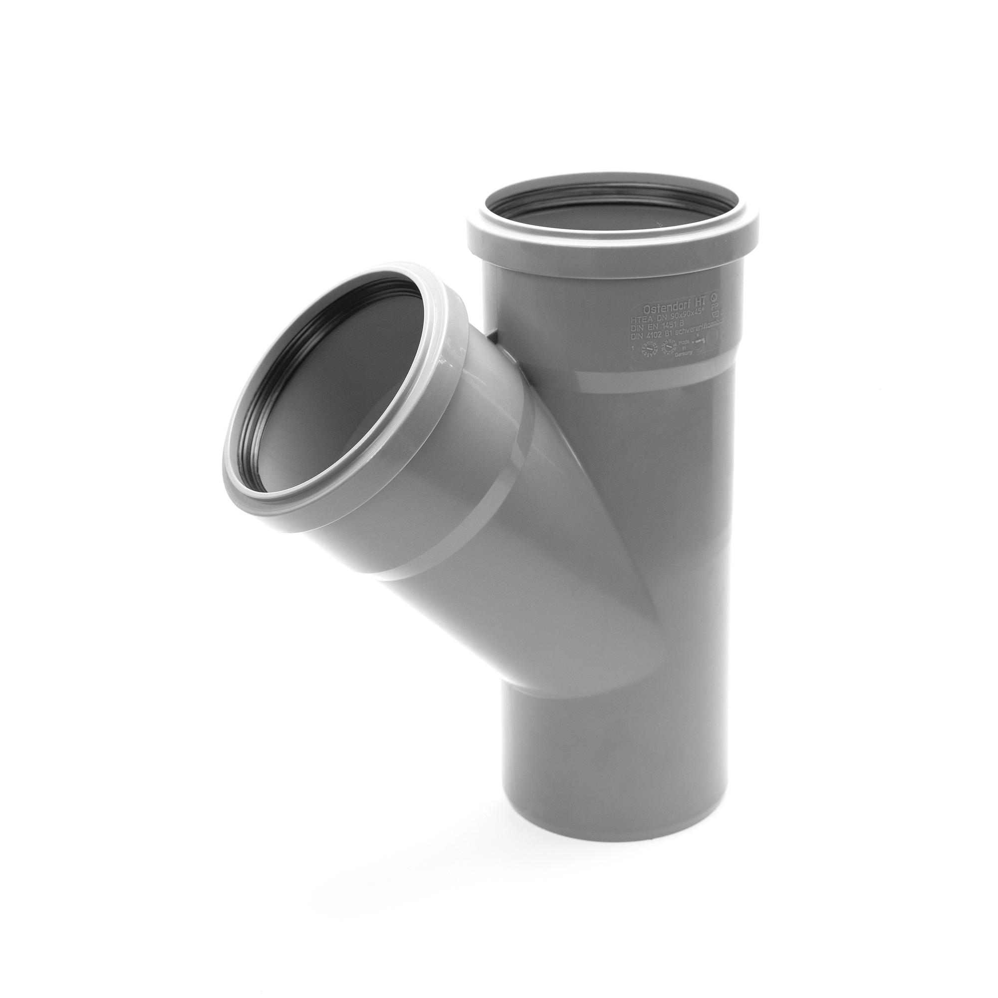 Тройник 90 45 град, канализационный