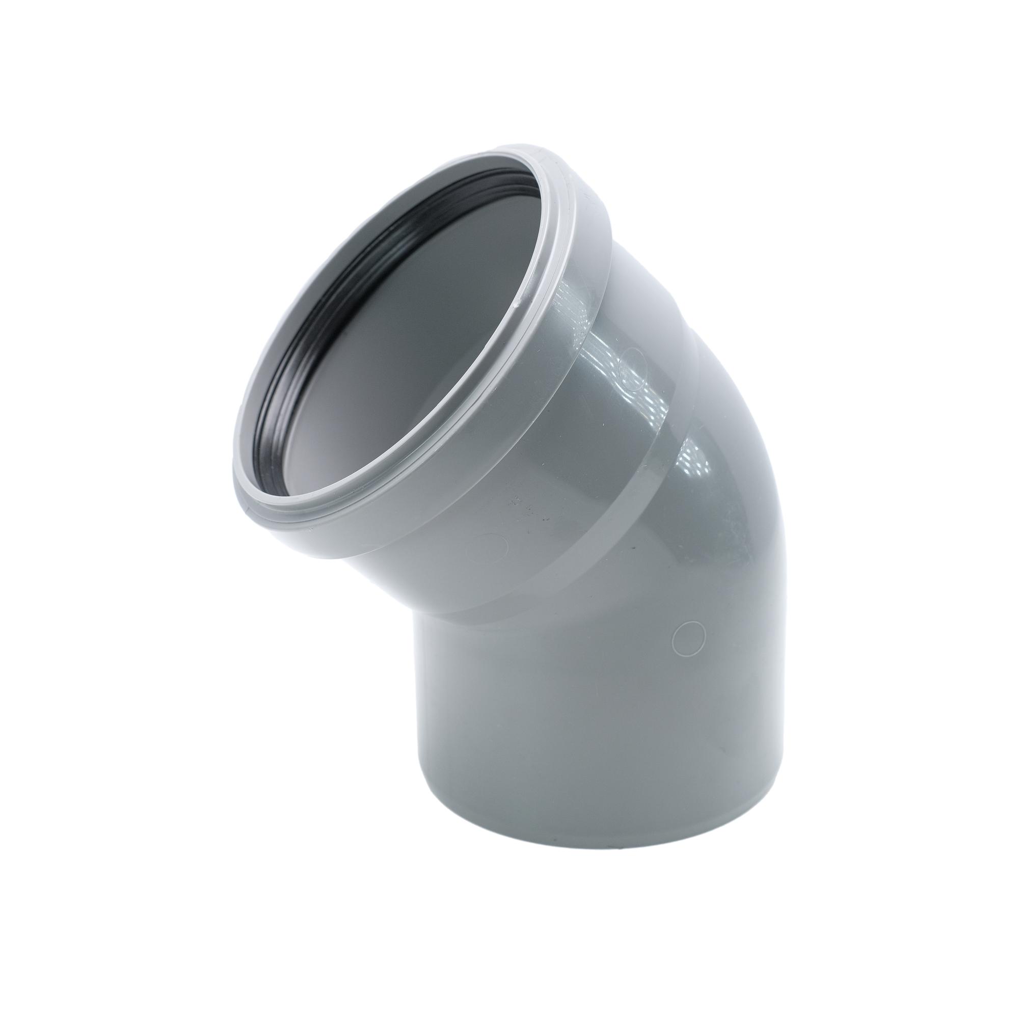 Отвод 110 45 град, для внутренней канализации, серый