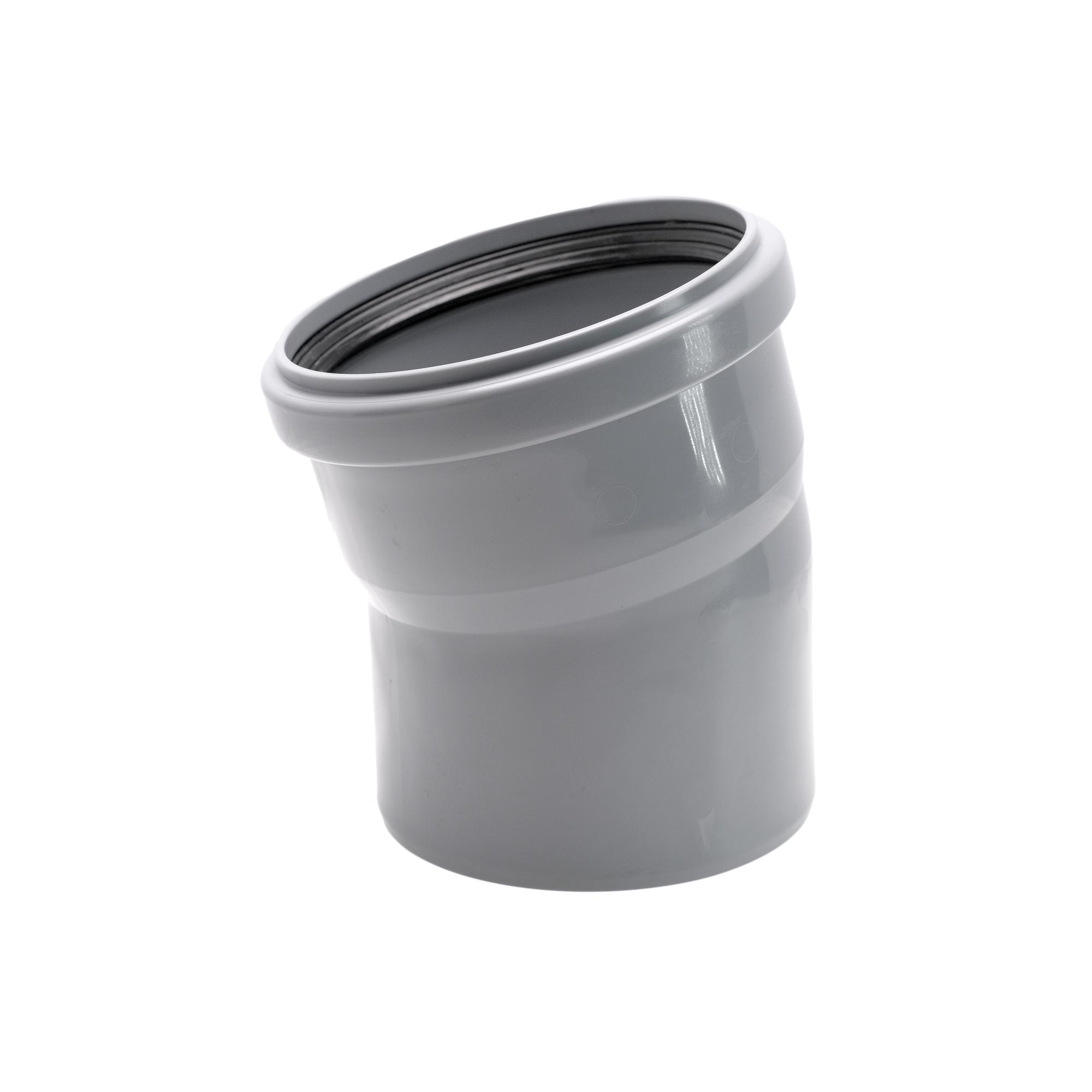 Отвод 125 15 град, для внутренней канализации, серый