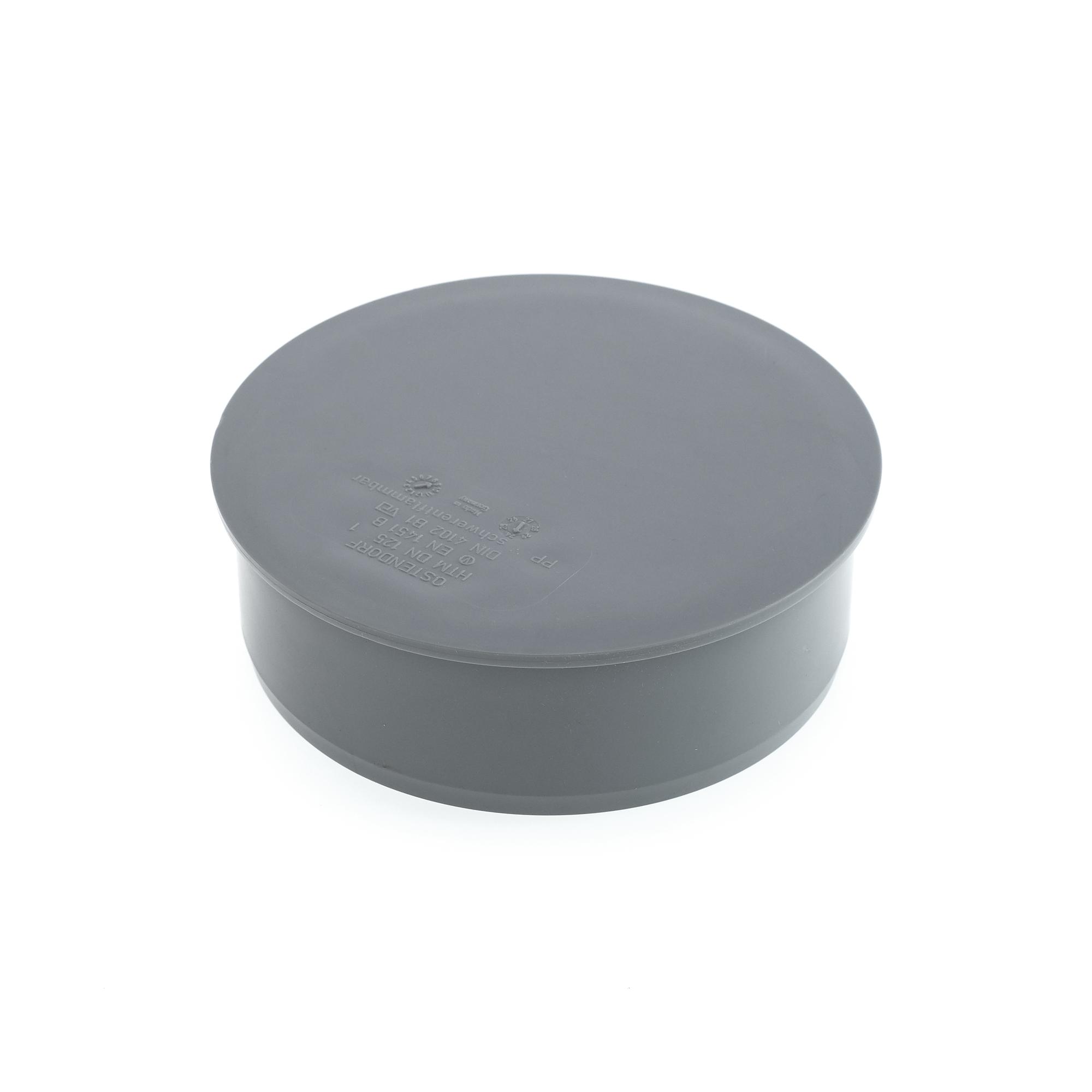 Заглушка 125 мм для внутренней канализации, серая