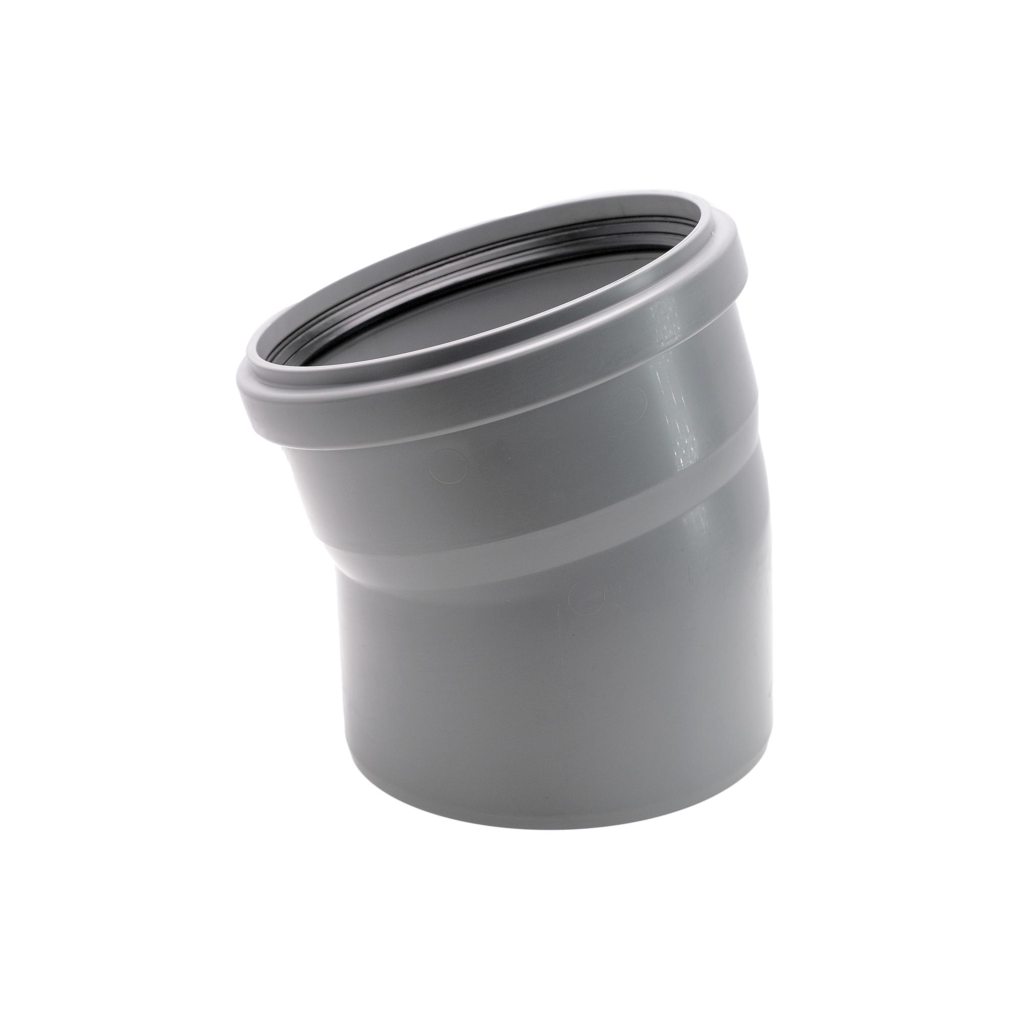 Отвод 160 15 град, для внутренней канализации, серый