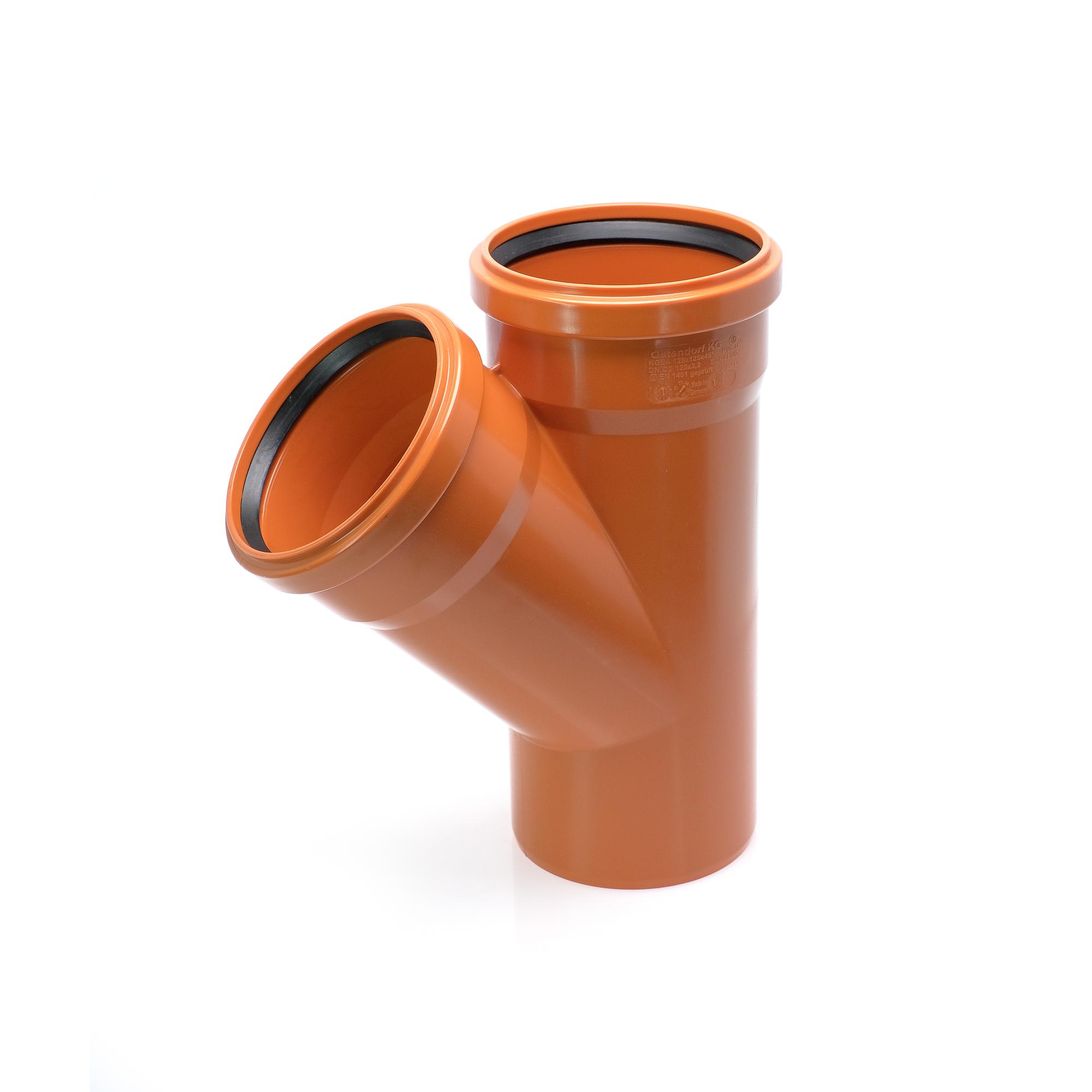 Тройник 125 45 град., для наружной канализации