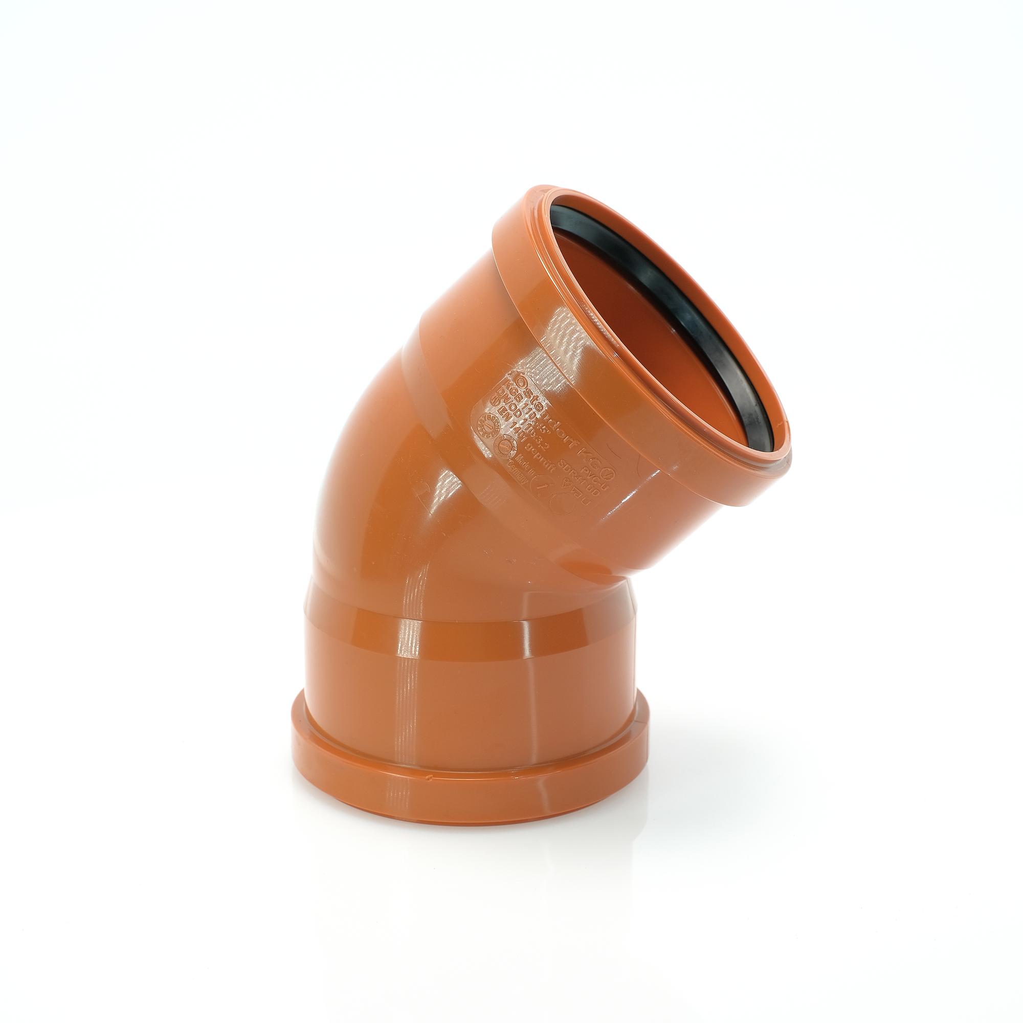 Отвод 110 45 град., двухраструбный, для наружной канализации