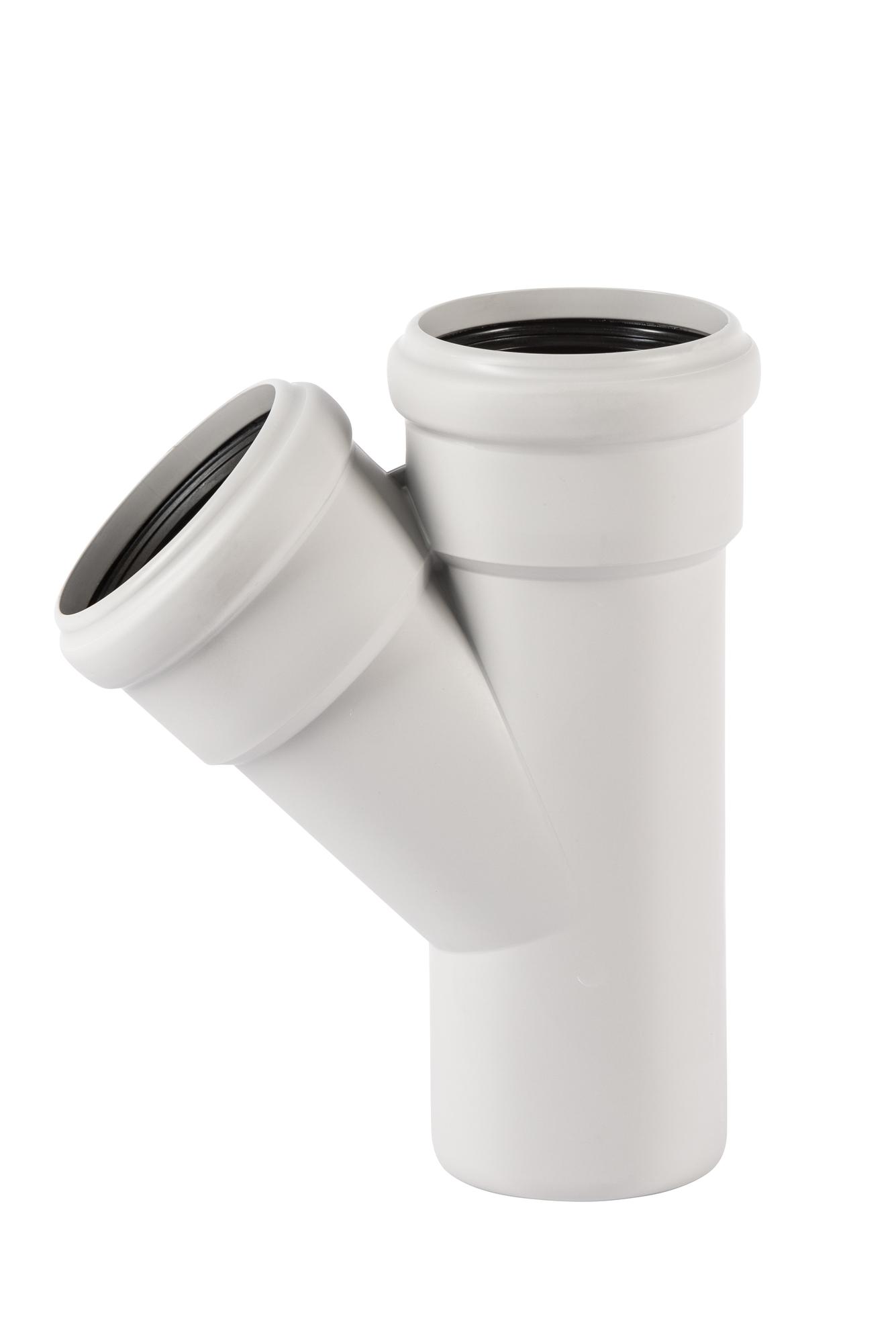 Тройник 75 45 град, для бесшумной канализации