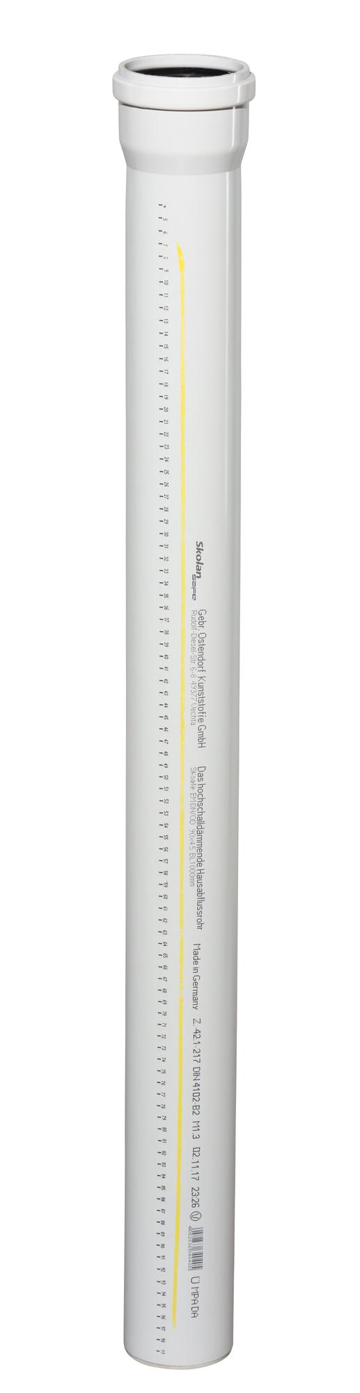 Труба канализационная 90x1000 мм SKEM однораструбная, бесшумная