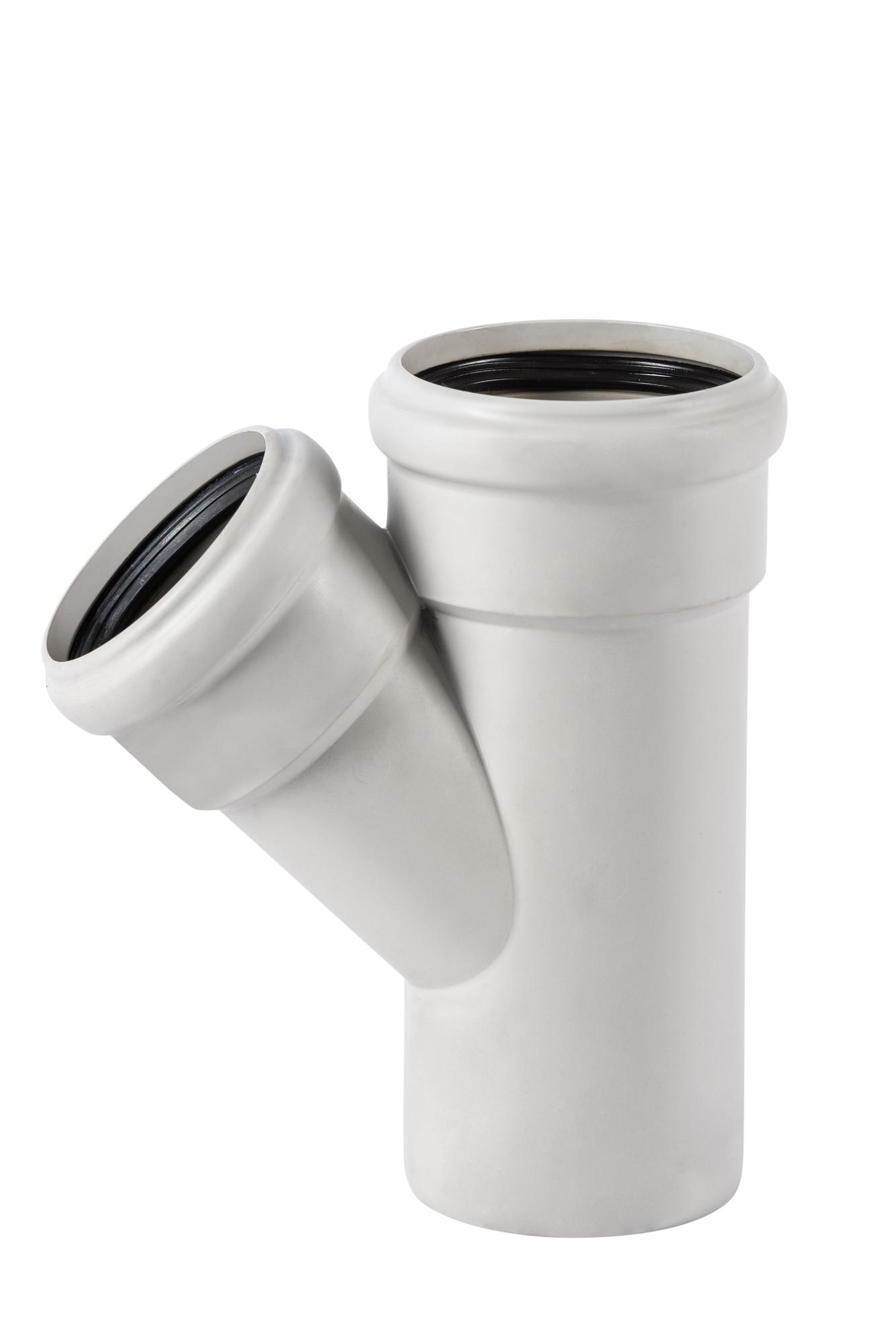 Тройник 90х75 45 град, для бесшумной канализации