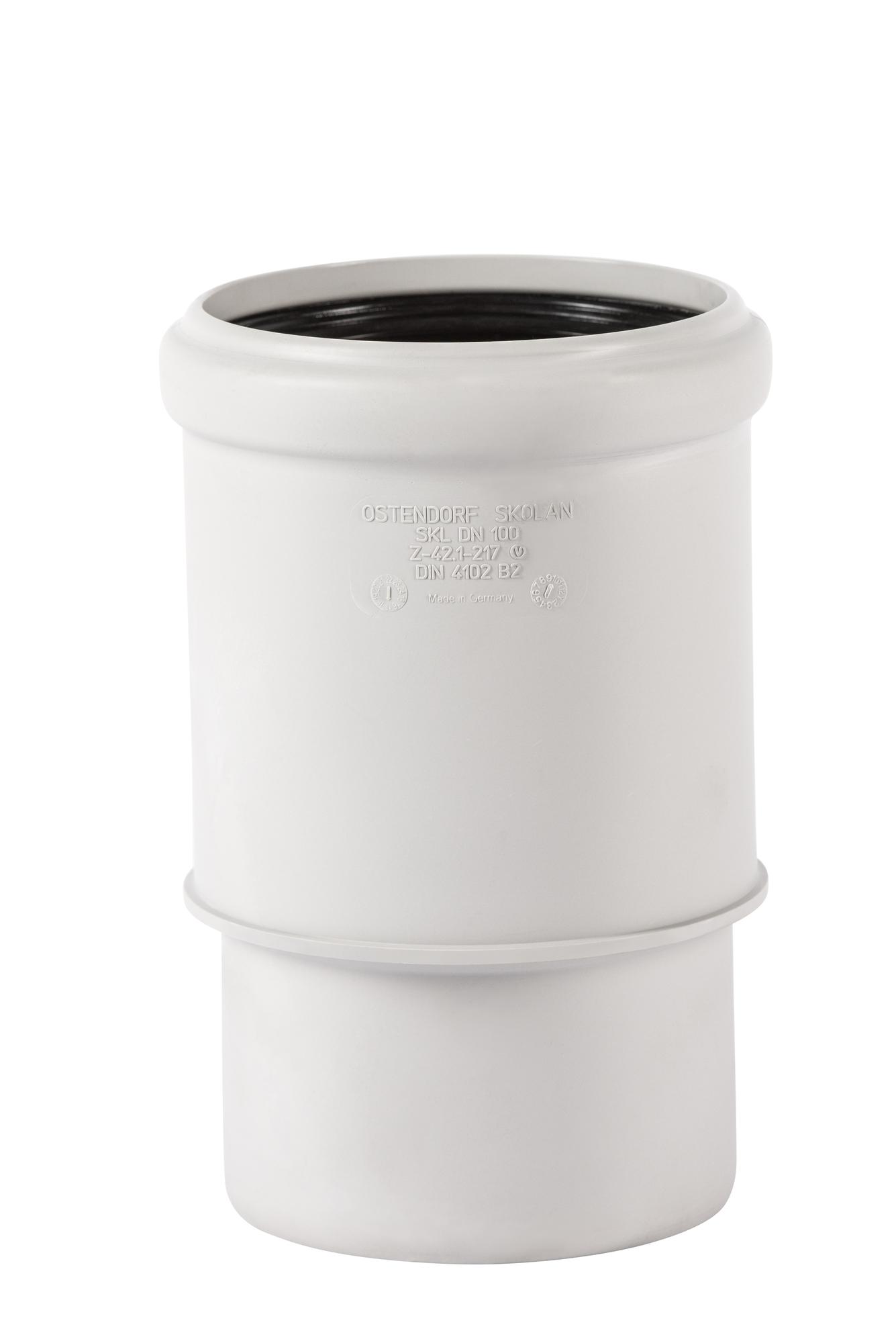 Патрубок 110 мм компенсационный, для бесшумной канализации, белый