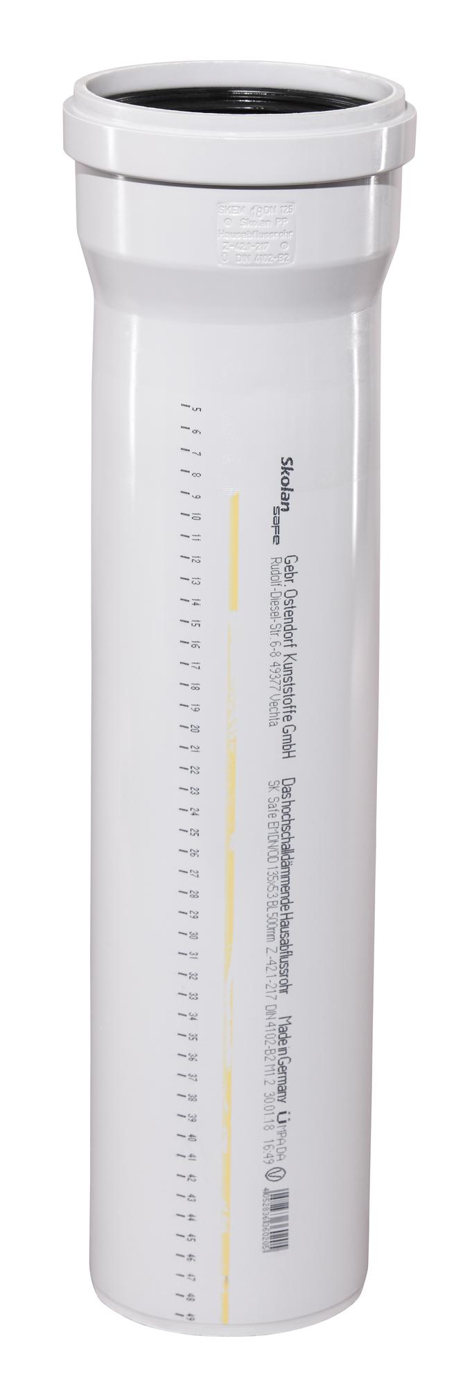 Труба канализационная 125x500 мм SKEM однораструбная, бесшумная