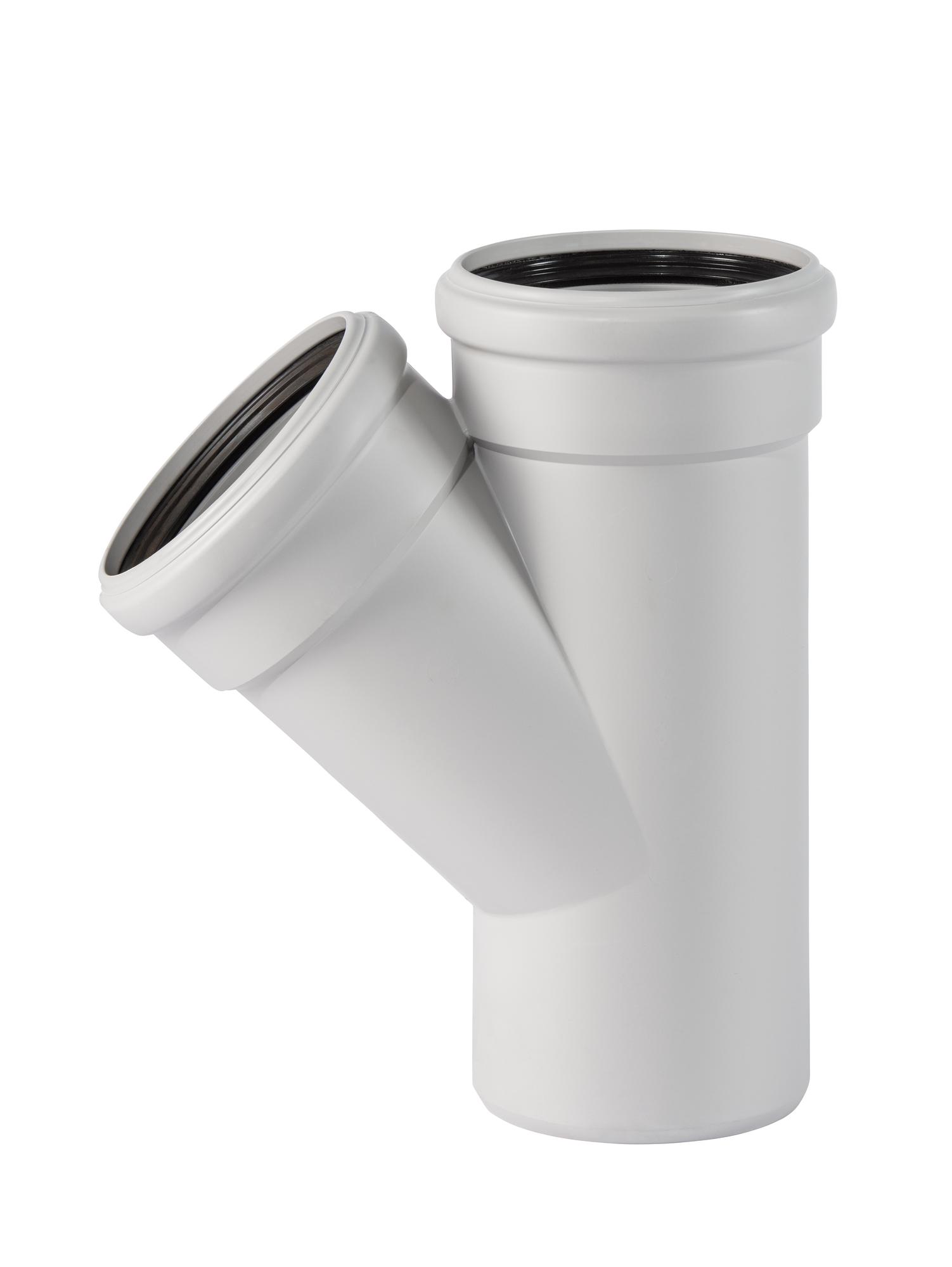 Тройник 125 45 град, для бесшумной канализации
