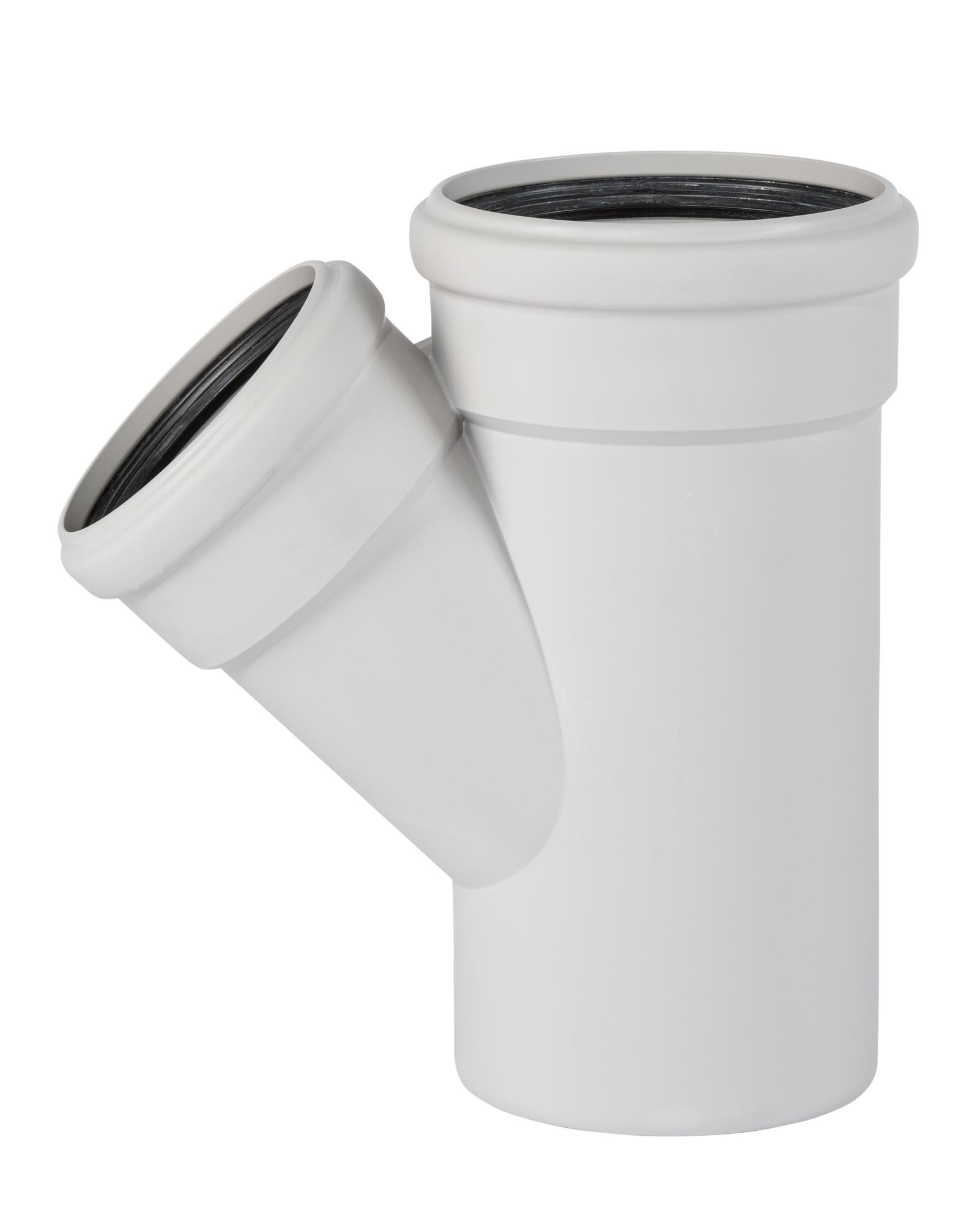 Тройник 125х110 45 град, для бесшумной канализации