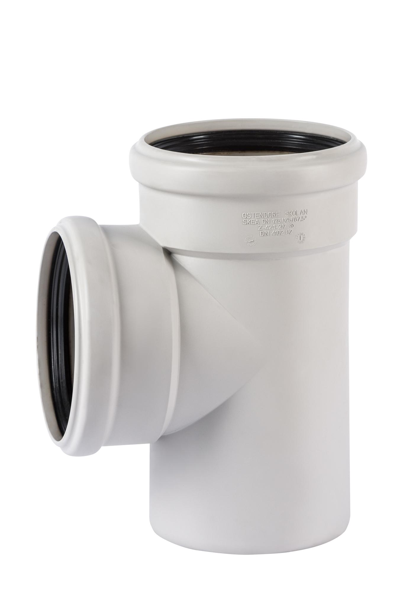 Тройник 125 87 град, для бесшумной канализации