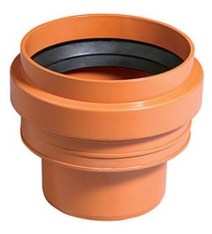 Переход 200 мм ПВХ на гладкий конец бетонной трубы, для наружной канализации