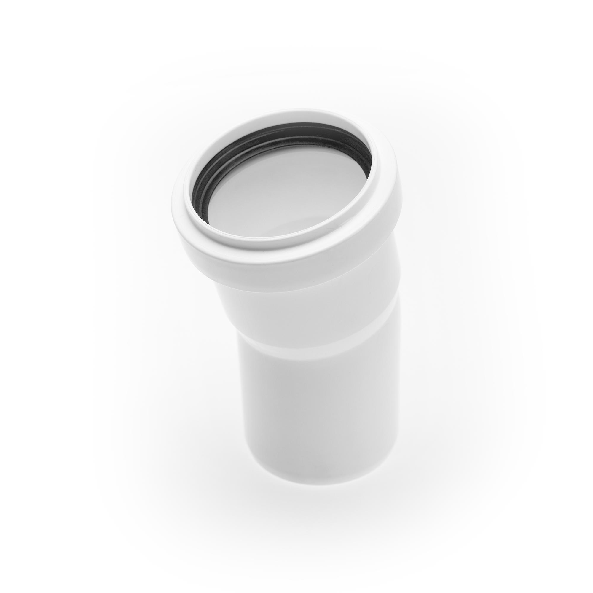 Отвод 50 15 град, для внутренней канализации, белый