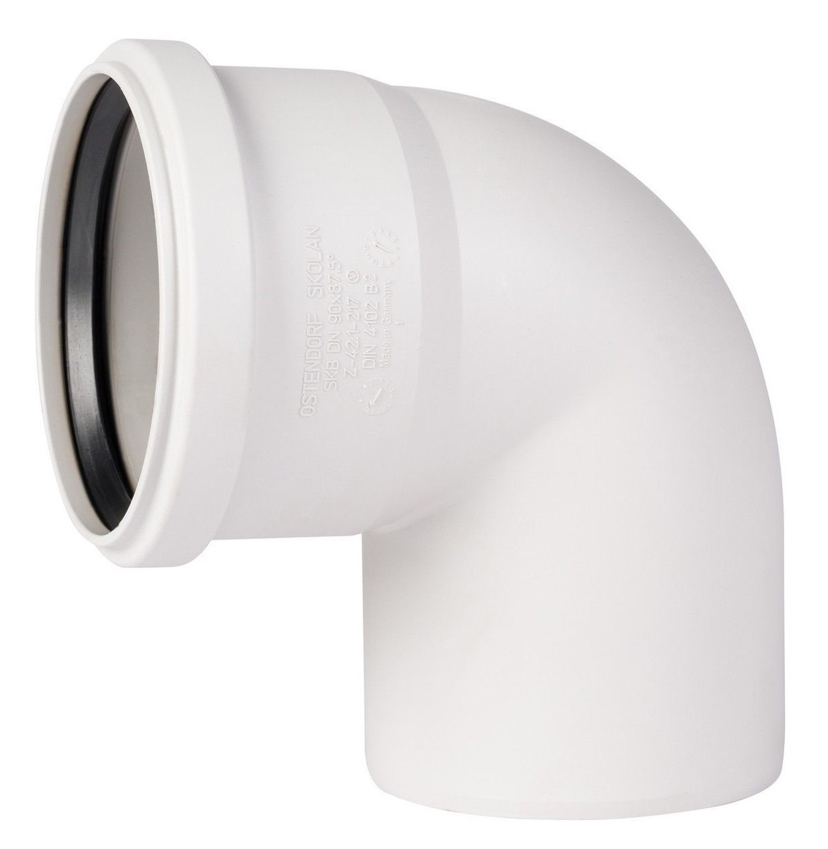 Отвод 32 87 град, для внутренней канализации, белый