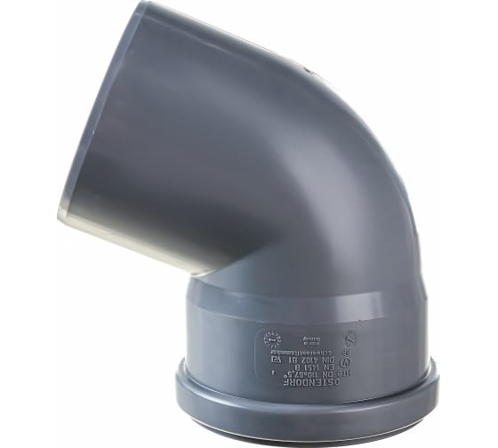Отвод 125 67 град, для внутренней канализации, серый