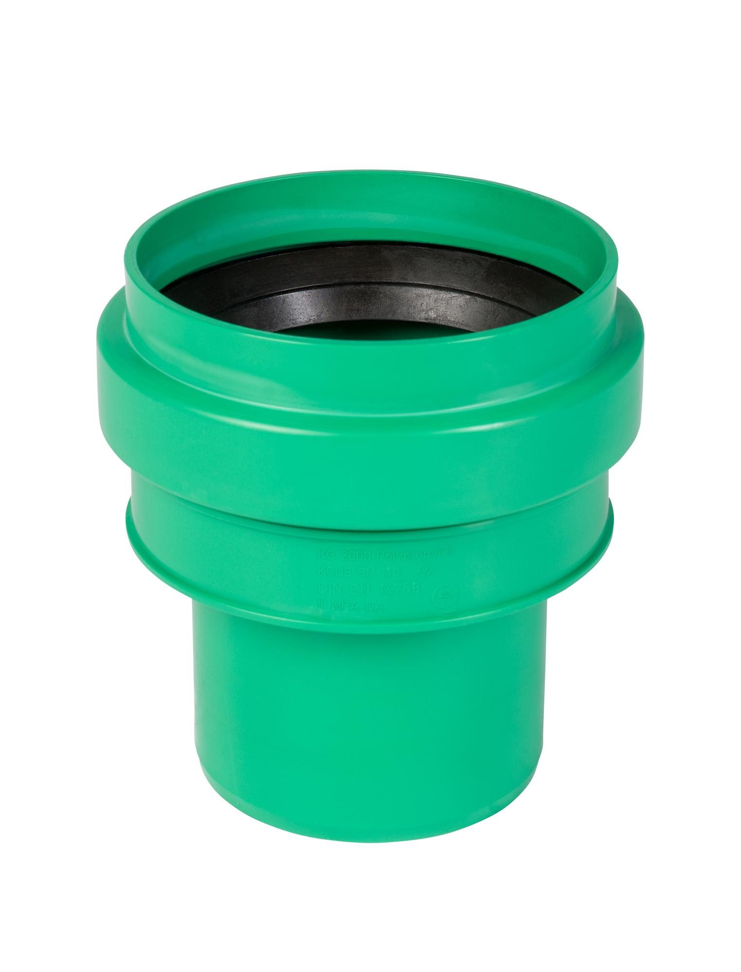 Переход 110 мм ПП на гладкий конец бетонной трубы с уплотнением, для наружной канализации