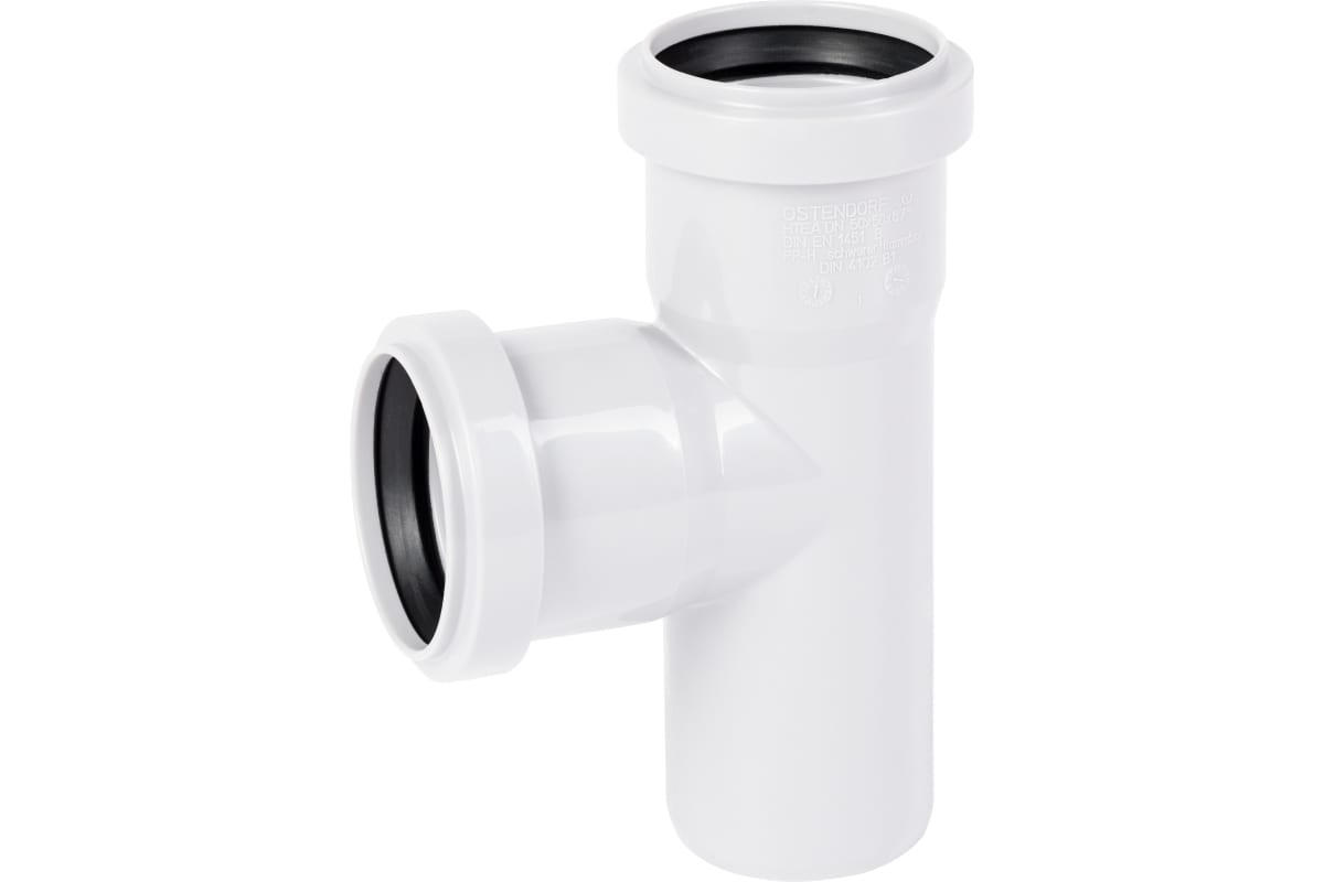Тройник 40 87 град, канализационный, белый