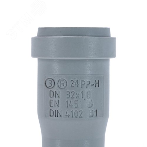 Труба канализационная 32x500 мм НТЕМ однораструбная, серая - фото 4