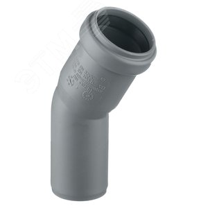 Отвод 32 30 град, для внутренней канализации, серый - фото 1