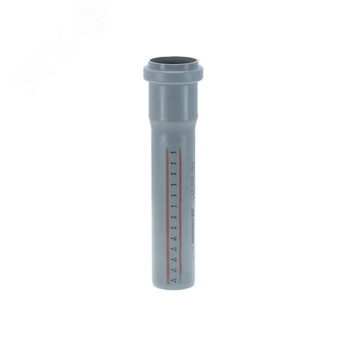 Труба канализационная 40x150 мм НТЕМ однораструбная, серая - фото 2