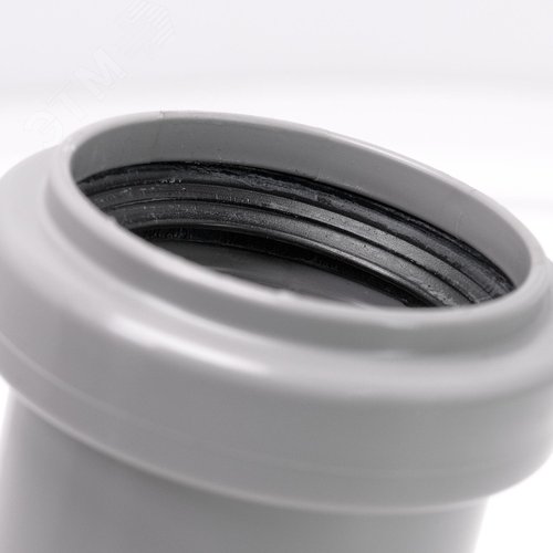 Отвод 40 15 град, для внутренней канализации, серый - фото 3