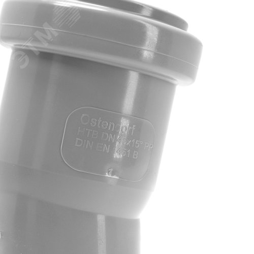 Отвод 40 15 град, для внутренней канализации, серый - фото 4