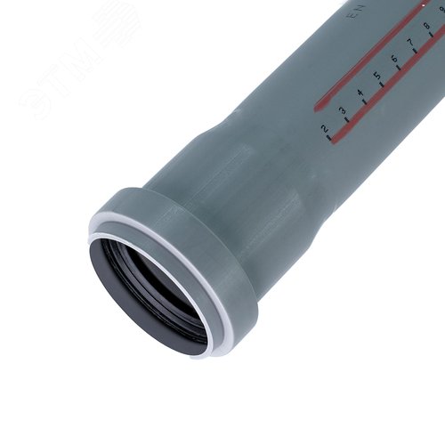 Изображение товара Труба канализационная 50x150 мм НТЕМ однораструбная, серая (шт)