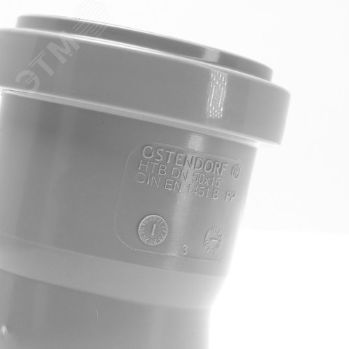 Отвод 50 15 град, для внутренней канализации, серый - фото 4