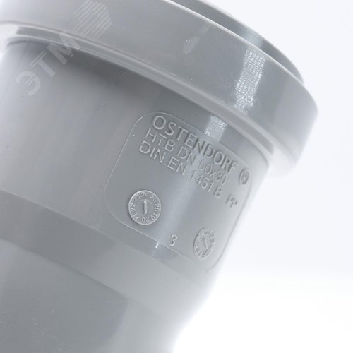 Отвод 50 30 град, для внутренней канализации, серый - фото 4