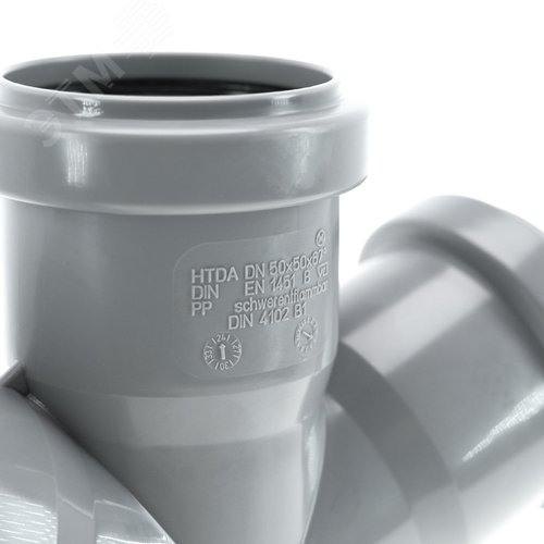 Крестовина 50 67 град одноплоскостная, двухраструбная, канализационная - фото 4