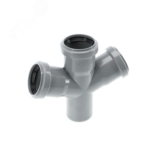 Крестовина 50 67 град одноплоскостная, двухраструбная, канализационная - фото 1